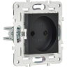 Розетка IEK SKANDY SK-R02Bl без заземления без защитных шторок 10А черный SK-R10-10-K02
